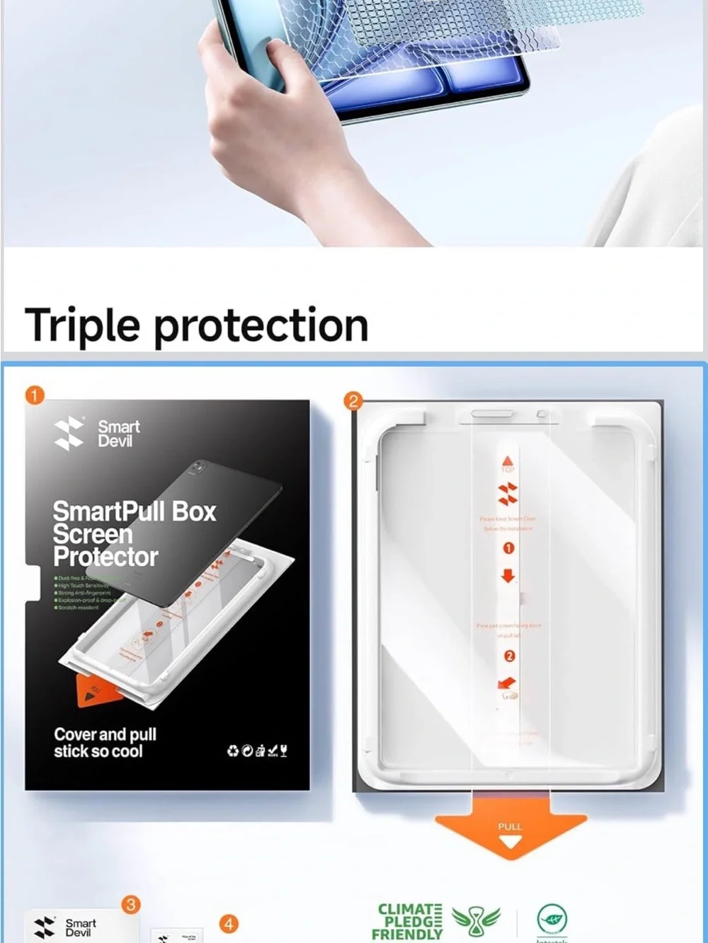 SmartDevil SmartPull Box Screen Protector - iPad Air 13”